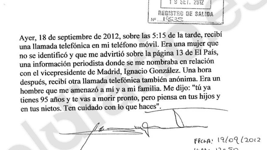 Denuncia presentada por Álvaro Lapuerta en comisaría (página 2)