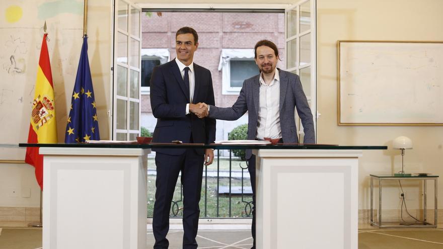 Pedro Sánchez y Pablo Iglesias firman el acuerdo para los Presupuestos de 2019