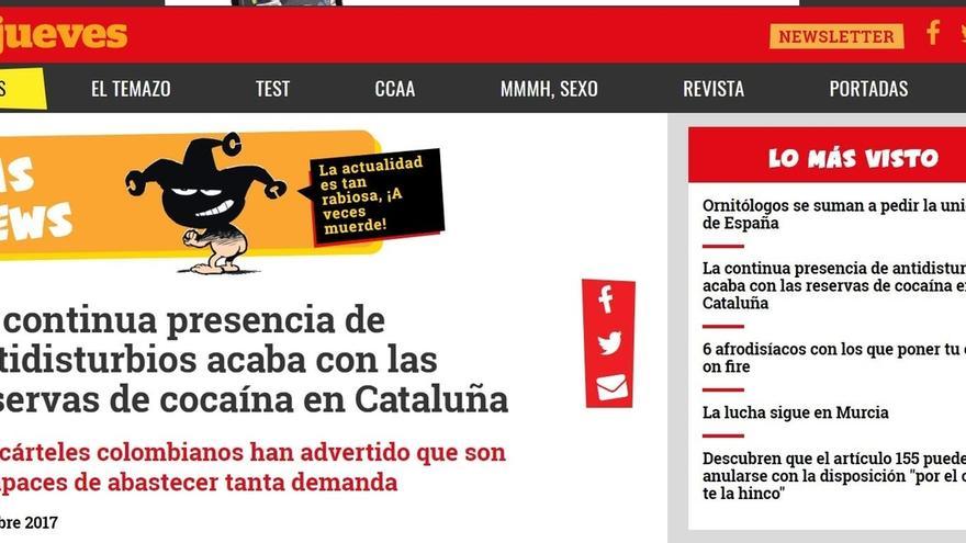 Sindicatos policiales denuncian a 'El Jueves' por insinuar que los antidisturbios consumieron cocaína en Cataluña