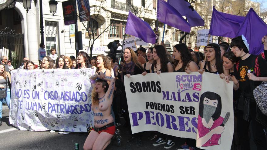 Una de las pancartas de la manifestación del 8 de marzo en Madrid. \ Mercedes Domenech